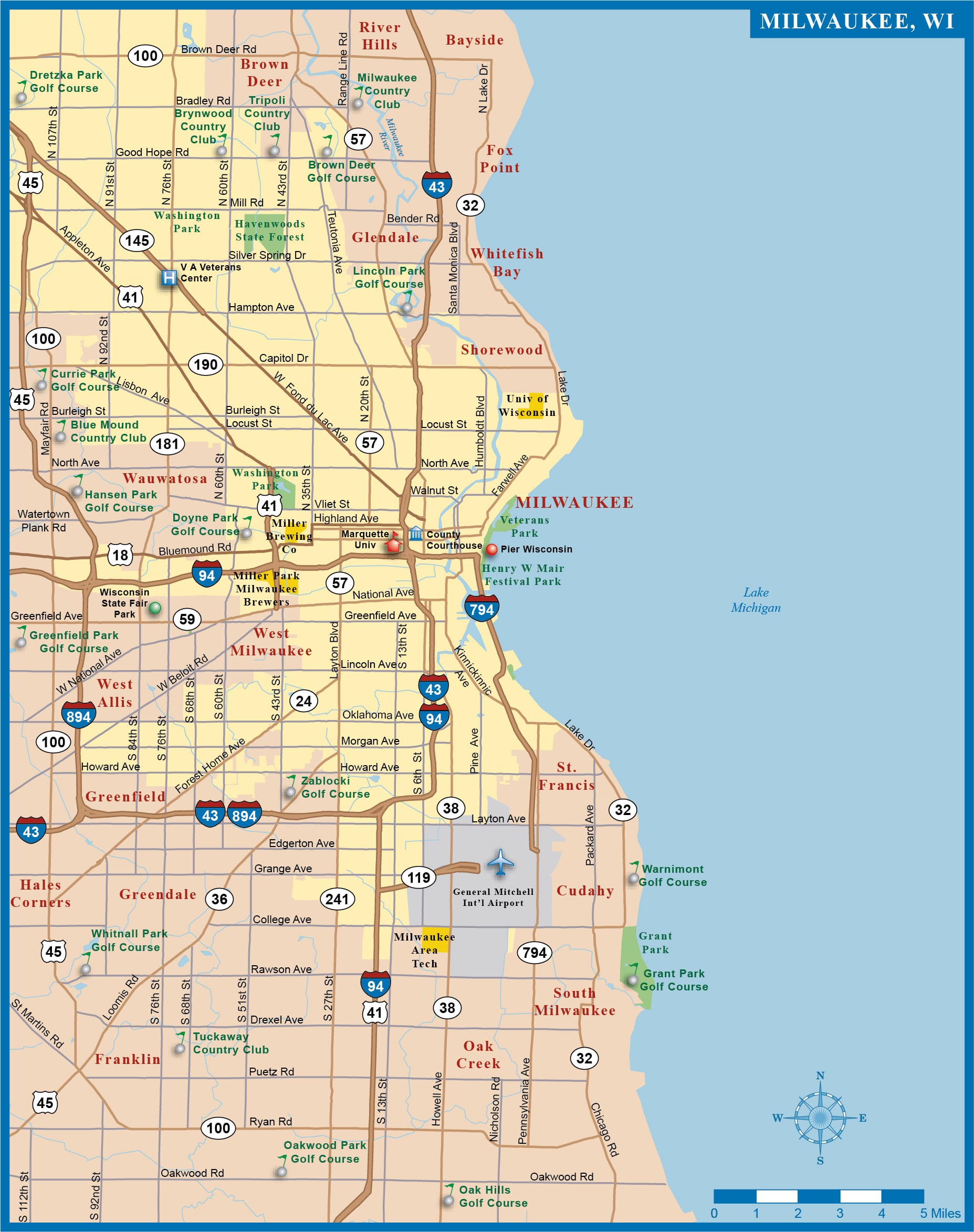 Milwaukee Metro Map | Digital Vector | Creative Force