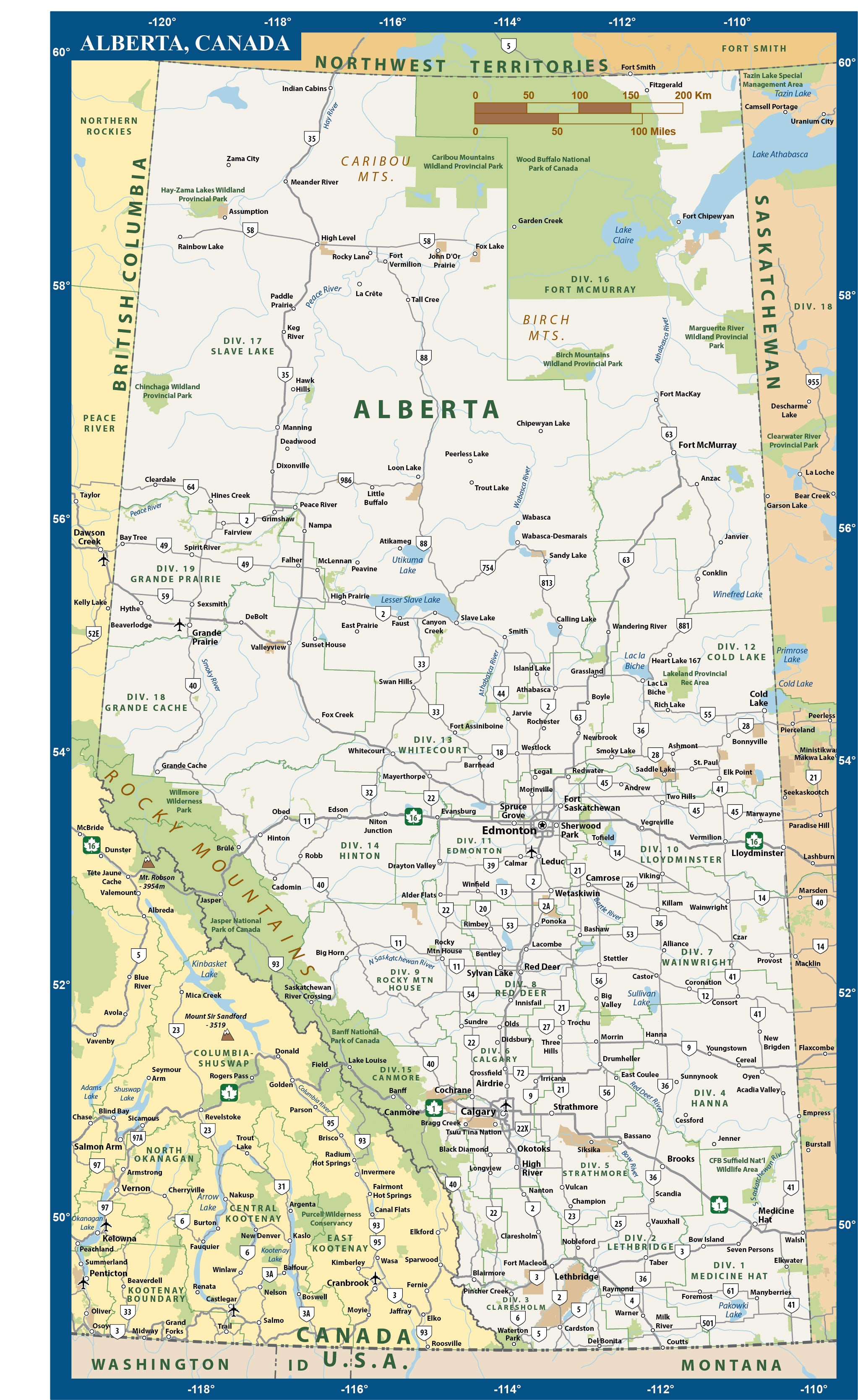 Alberta Province Map 
