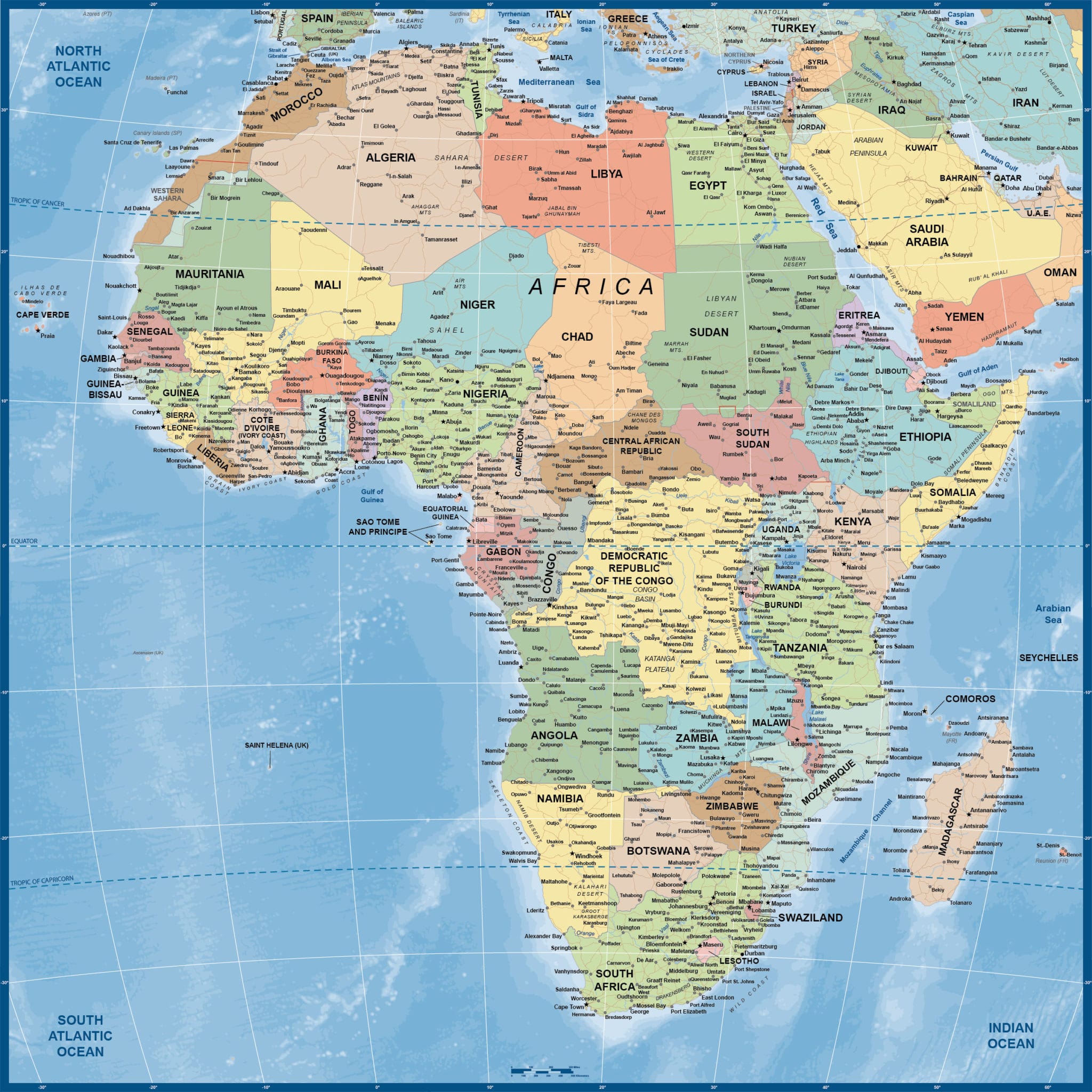 africa on world map