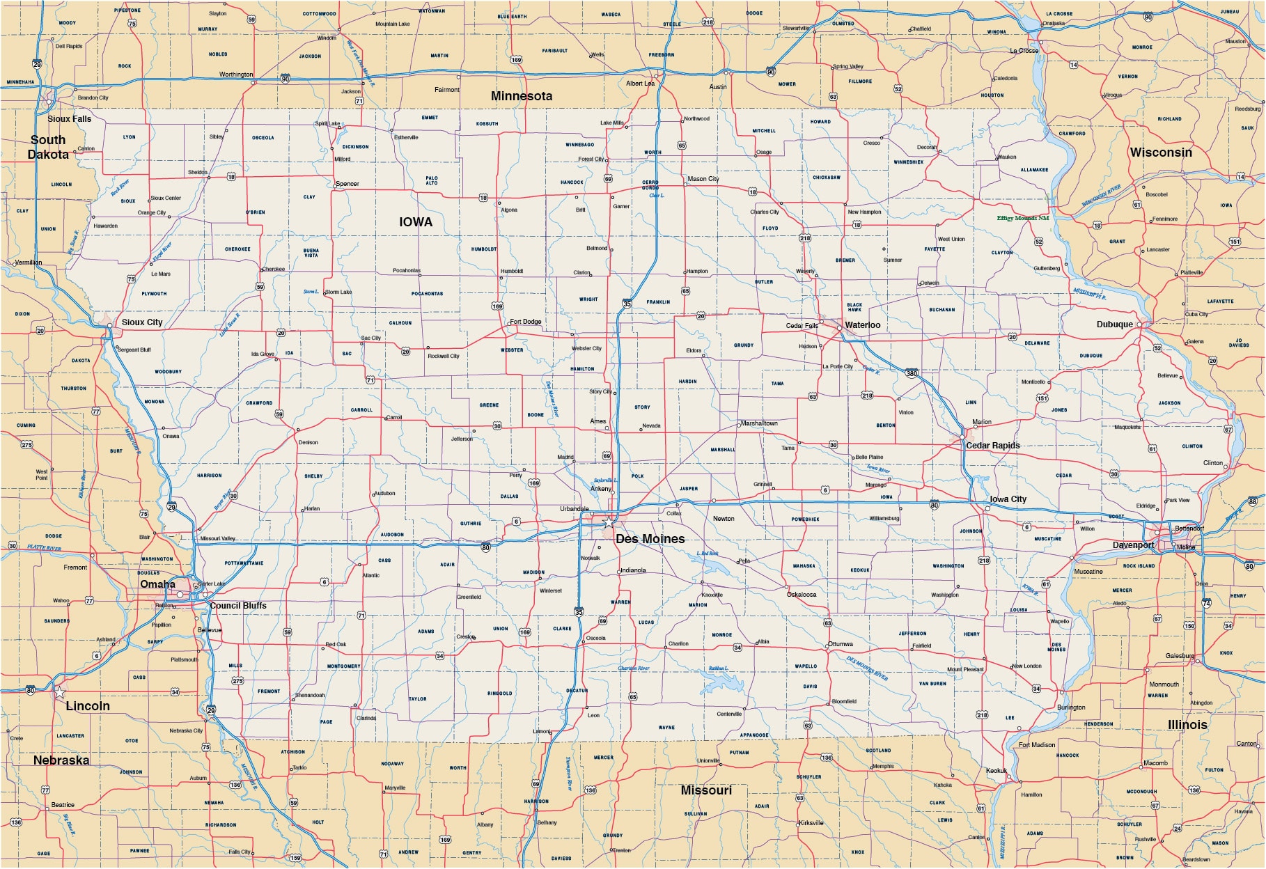 iowa map digital vector creative force