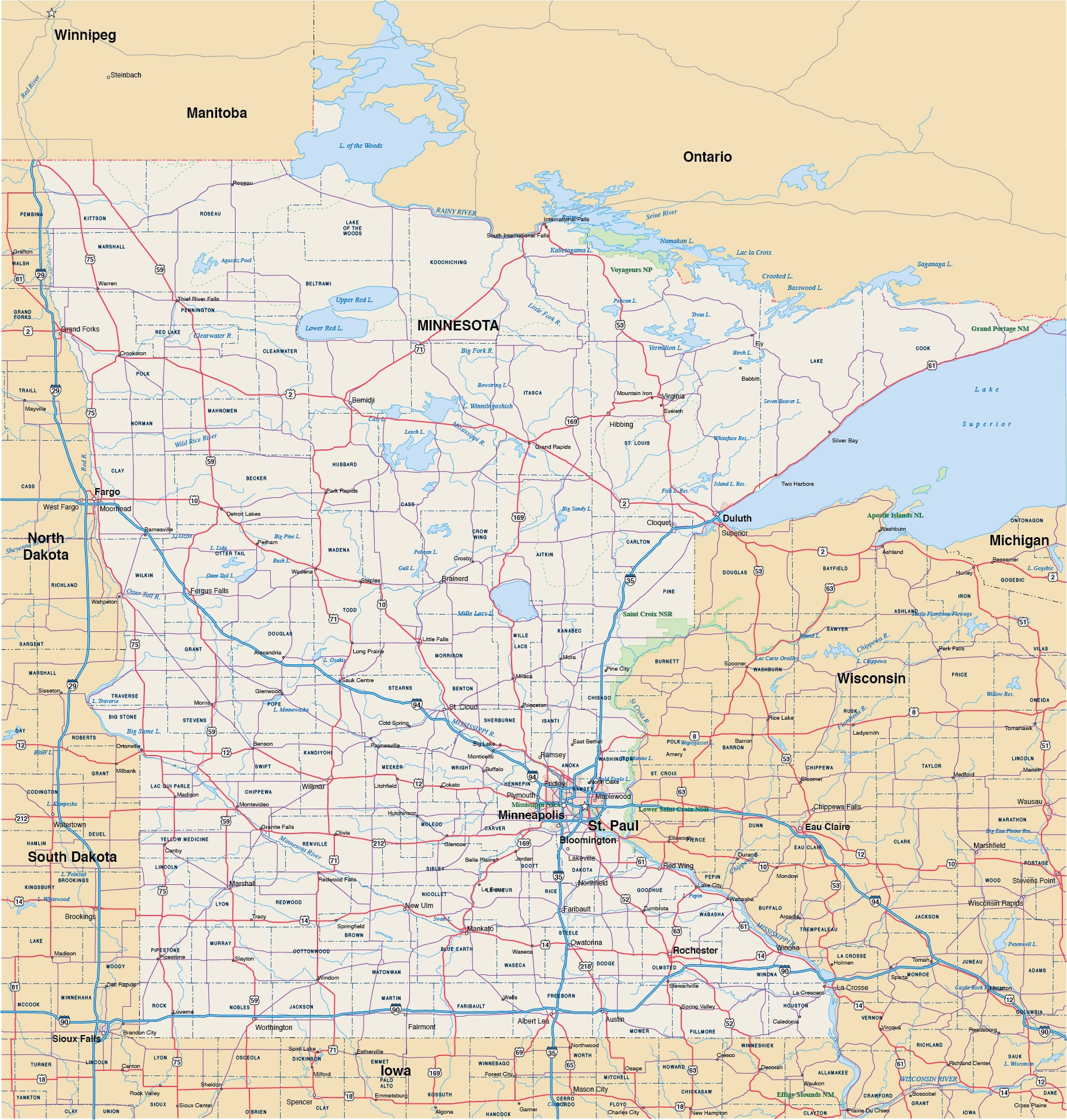 Minnesota Map | Digital Vector | Creative Force