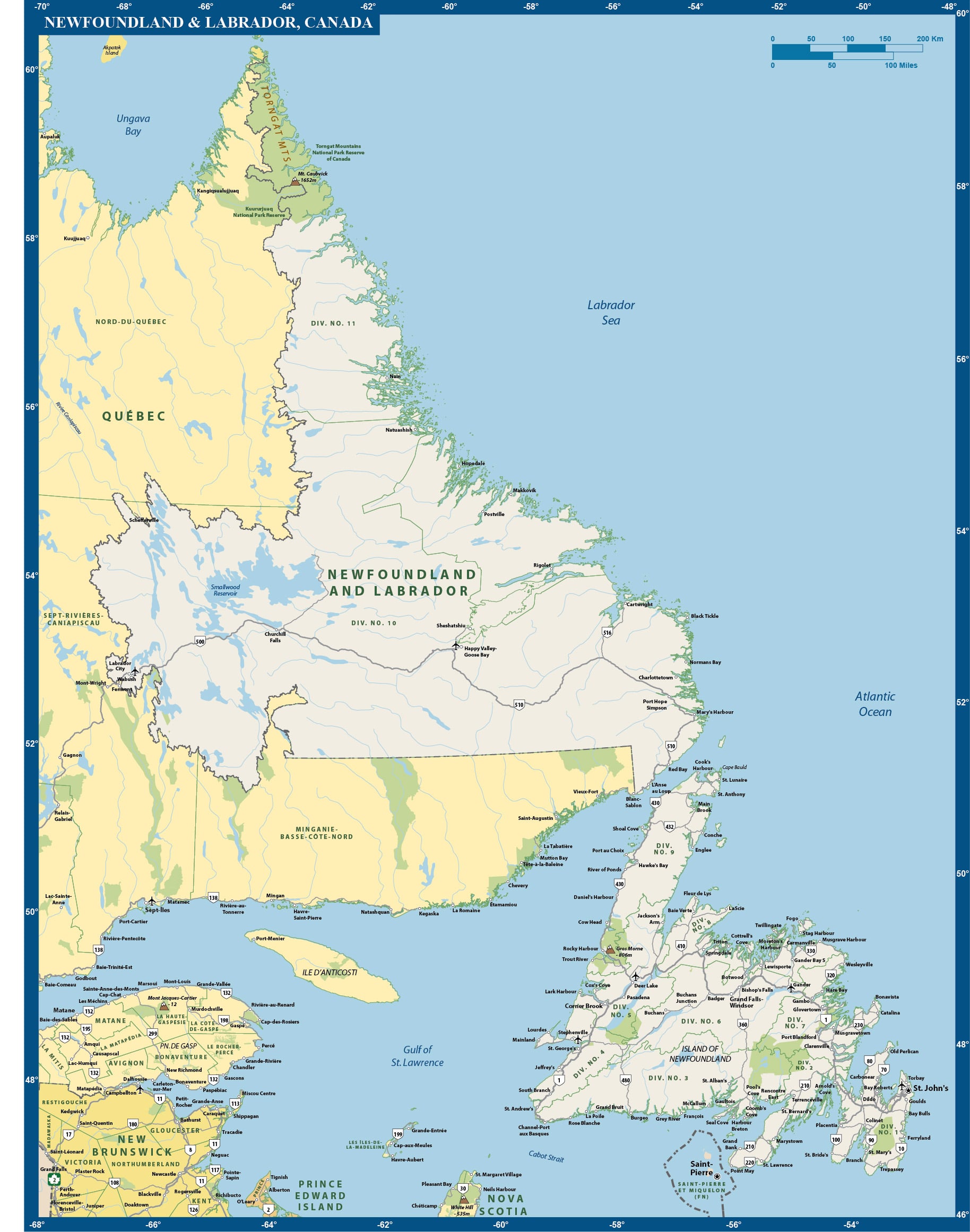 Newfoundland Province Map Digital Creative Force