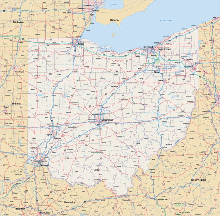 Columbus Downtown Map Digital Vector Creative Force