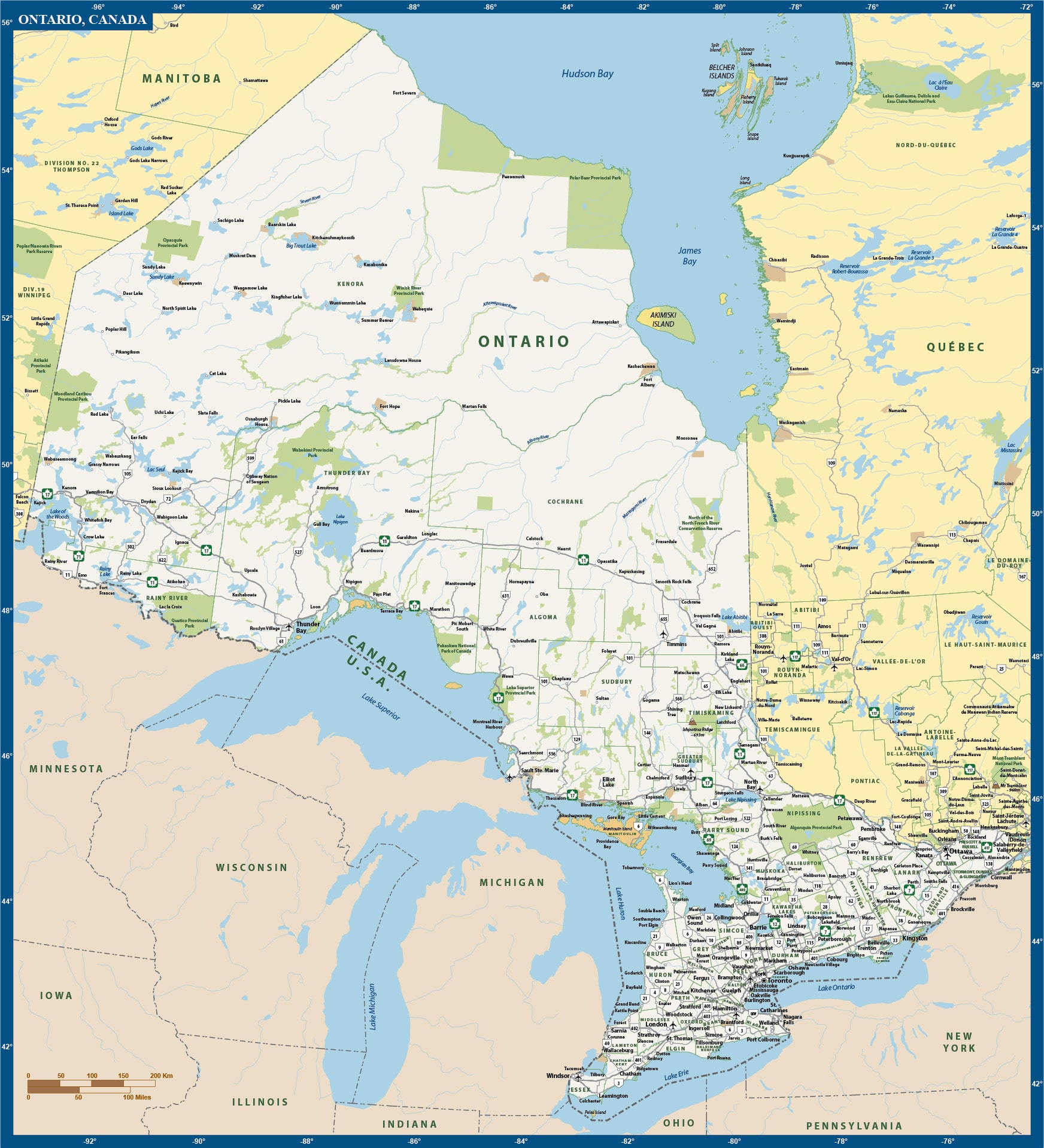 Ontario Province Map | Digital Vector | Creative Force