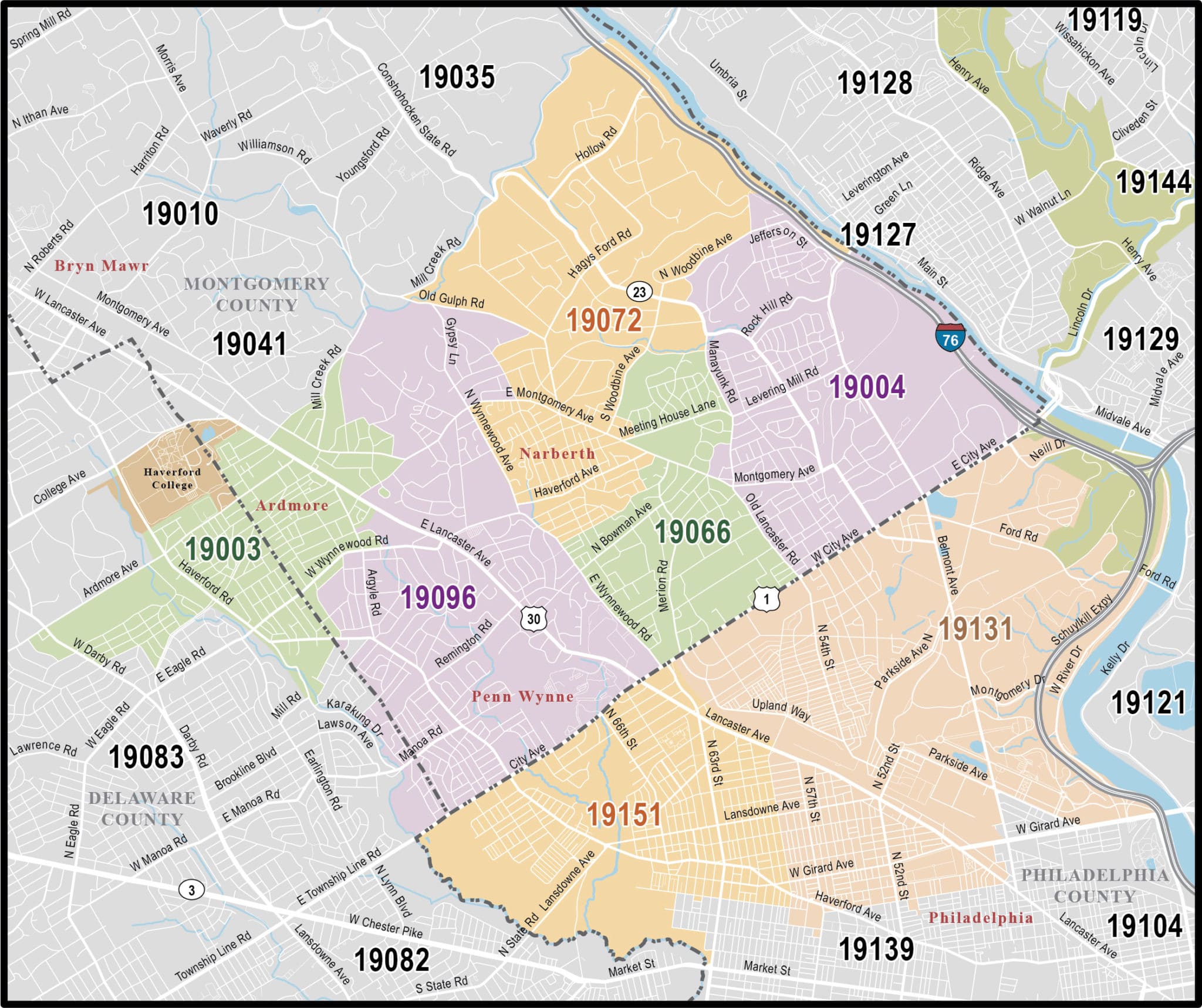 Philadelphia Zip Code Map Printable - United States Map