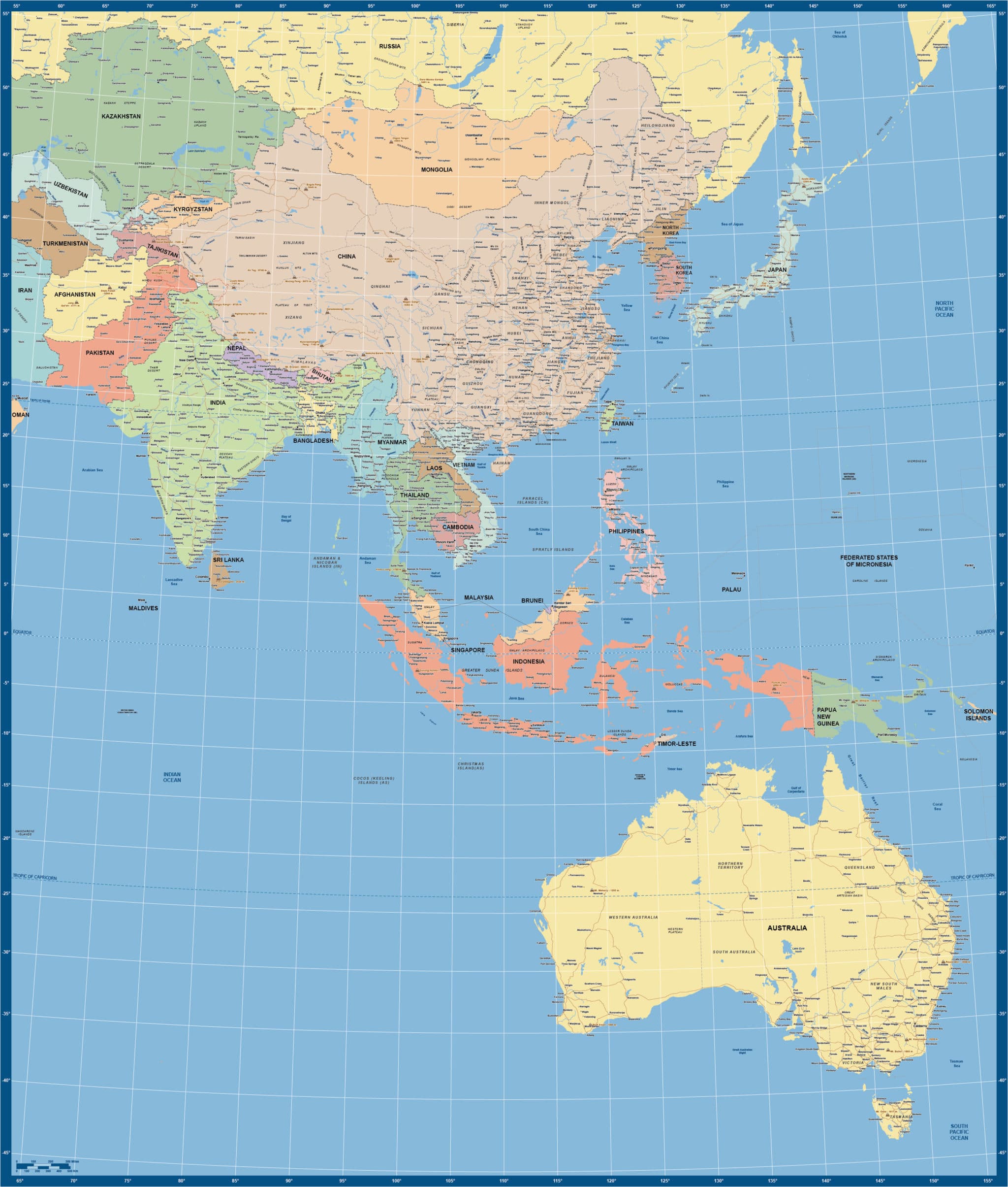 Southeast Asia Map Digital Vector Creative Force