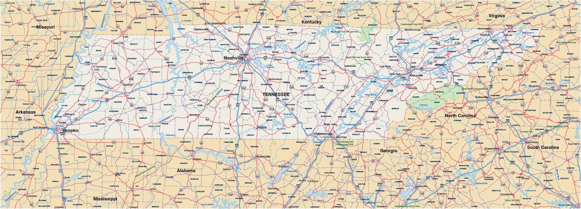Tennessee Map | Digital Vector | Creative Force