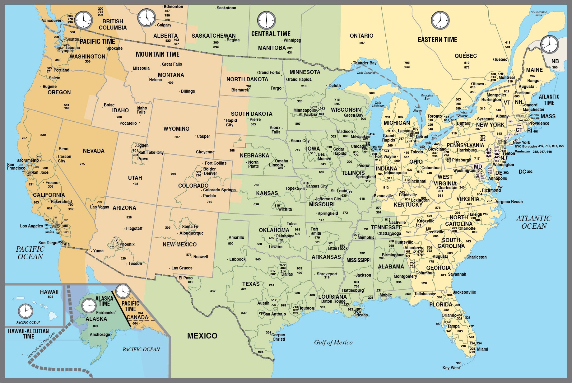 Usa Area Code Map Digital Vector Creative Force