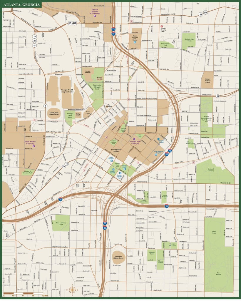 Map Of Downtown Atlanta Ga 