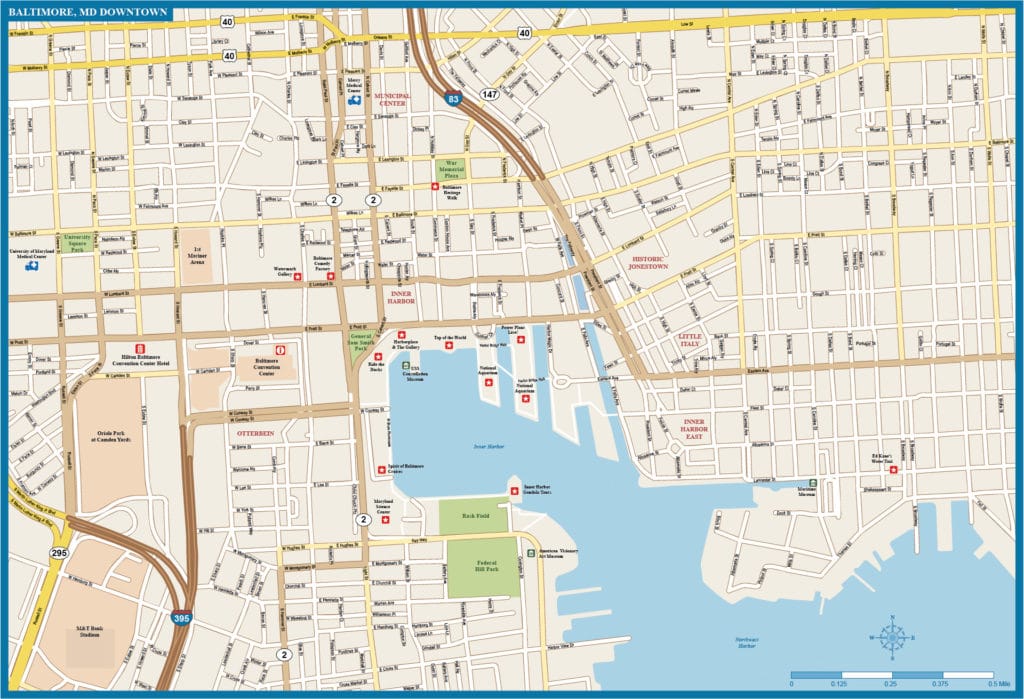 DC to Baltimore Map Digital Vector Creative Force
