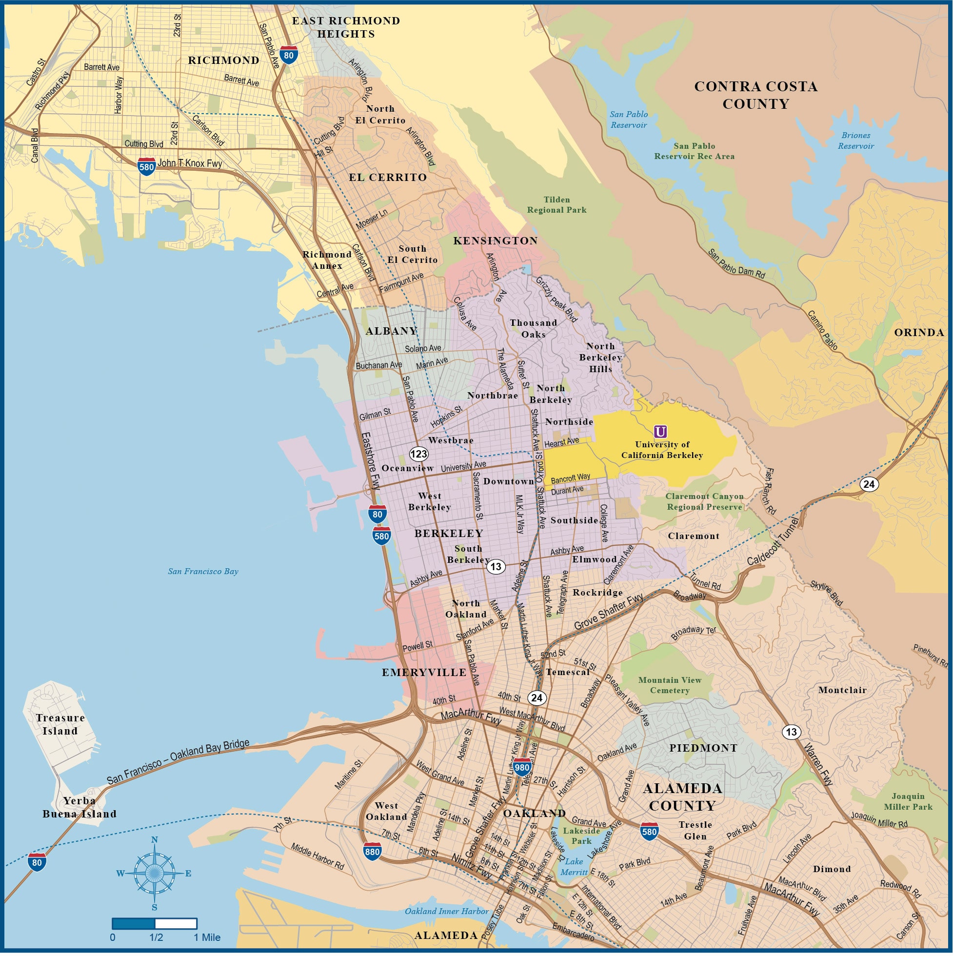 Berkeley & Oakland Metro Map Digital Creative Force