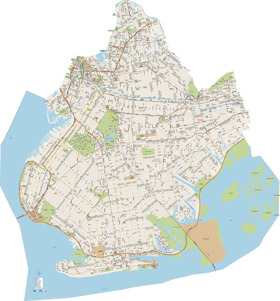 Brooklyn Downtown Map Digital Vector Creative Force
