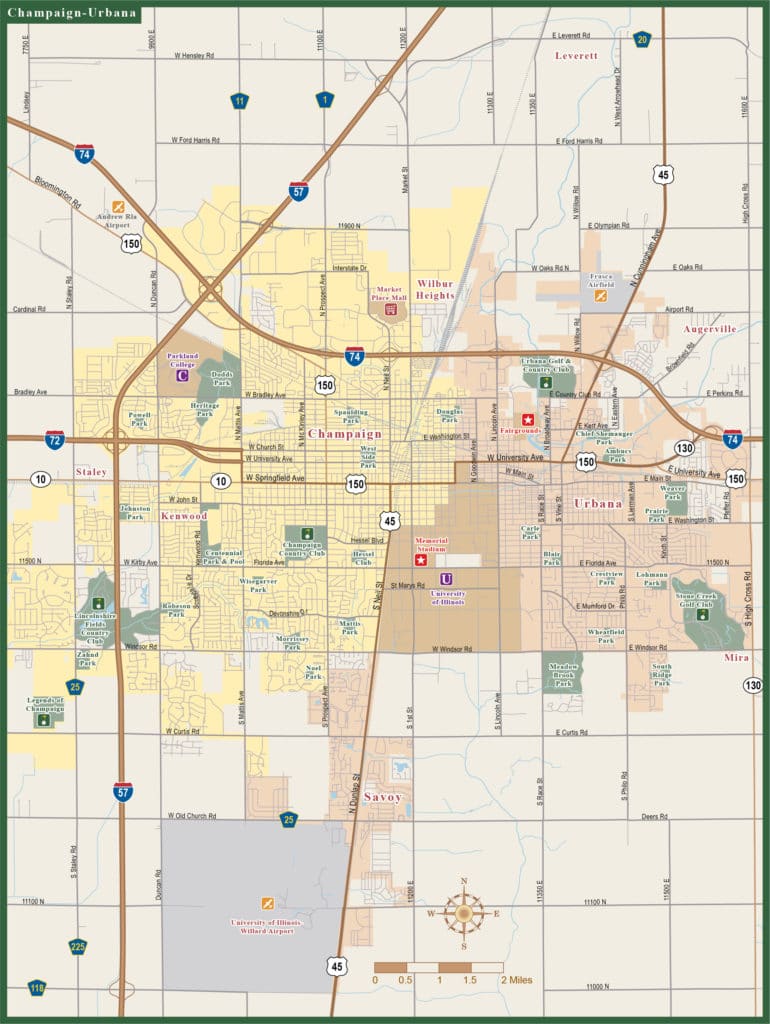 Champaign & Urbana Metro Map Digital Creative Force