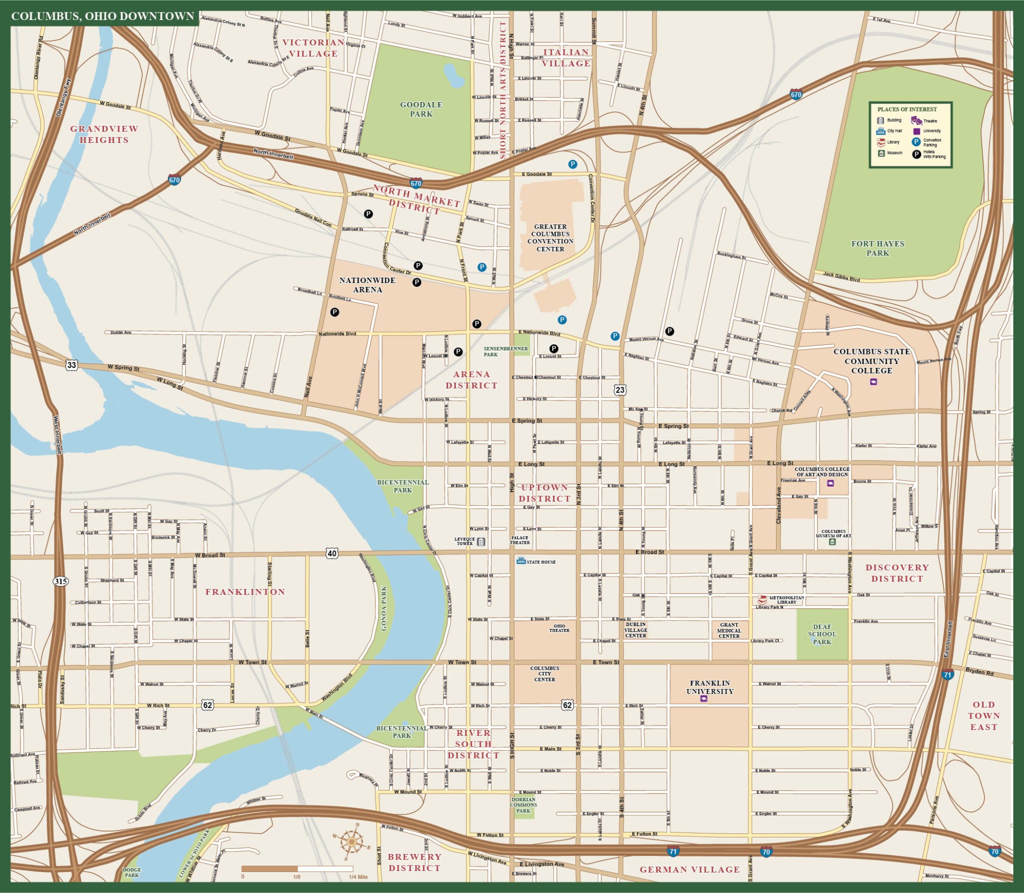 Downtown Columbus Ohio Map - Alikee Ludovika