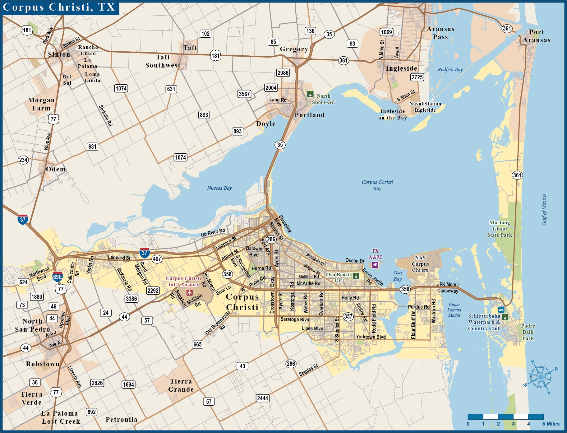 Corpus Christi Shoreline Map