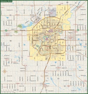 Edmonton Metro Overview with Local Roads Map