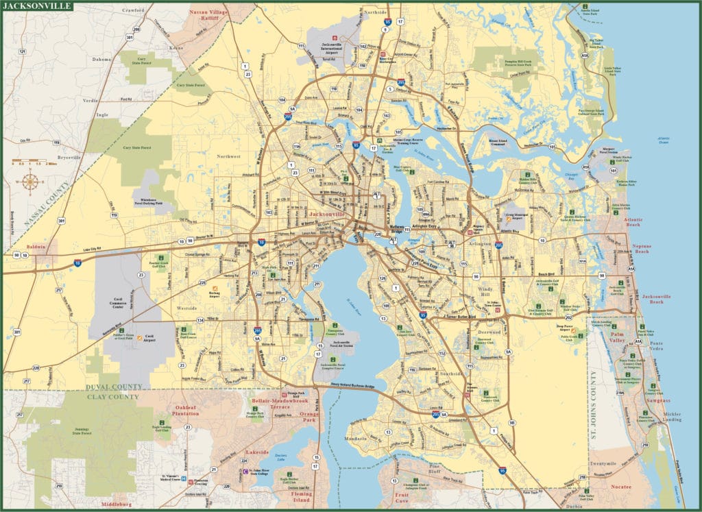 Large Jacksonville Maps For Free Download And Print H - vrogue.co