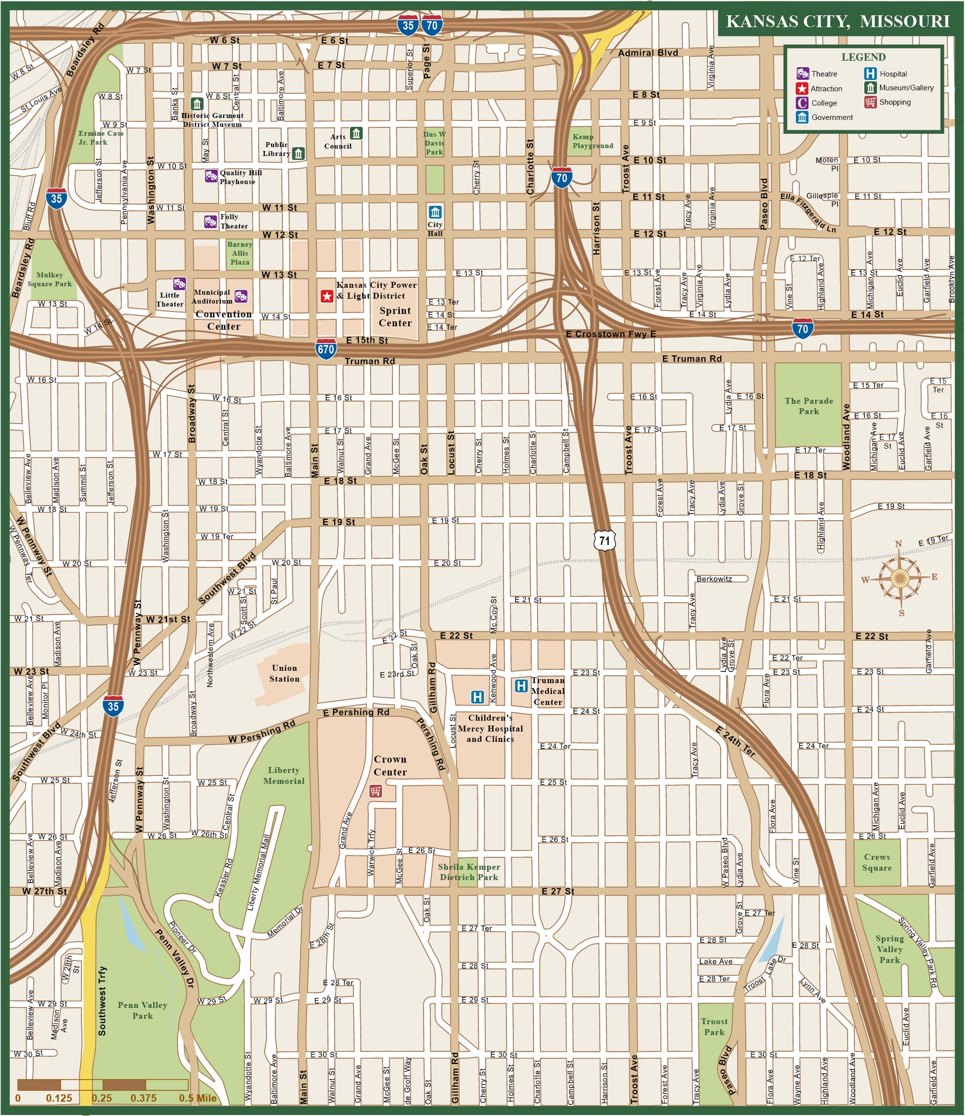 Kansas City Downtown Map | Digital| Creative Force