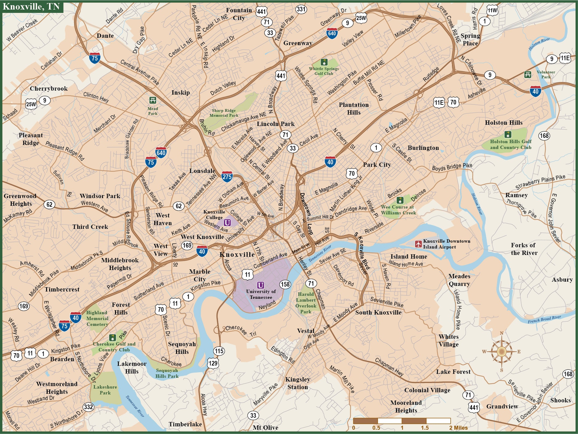 Knoxville Metro Map | Digital Vector | Creative Force