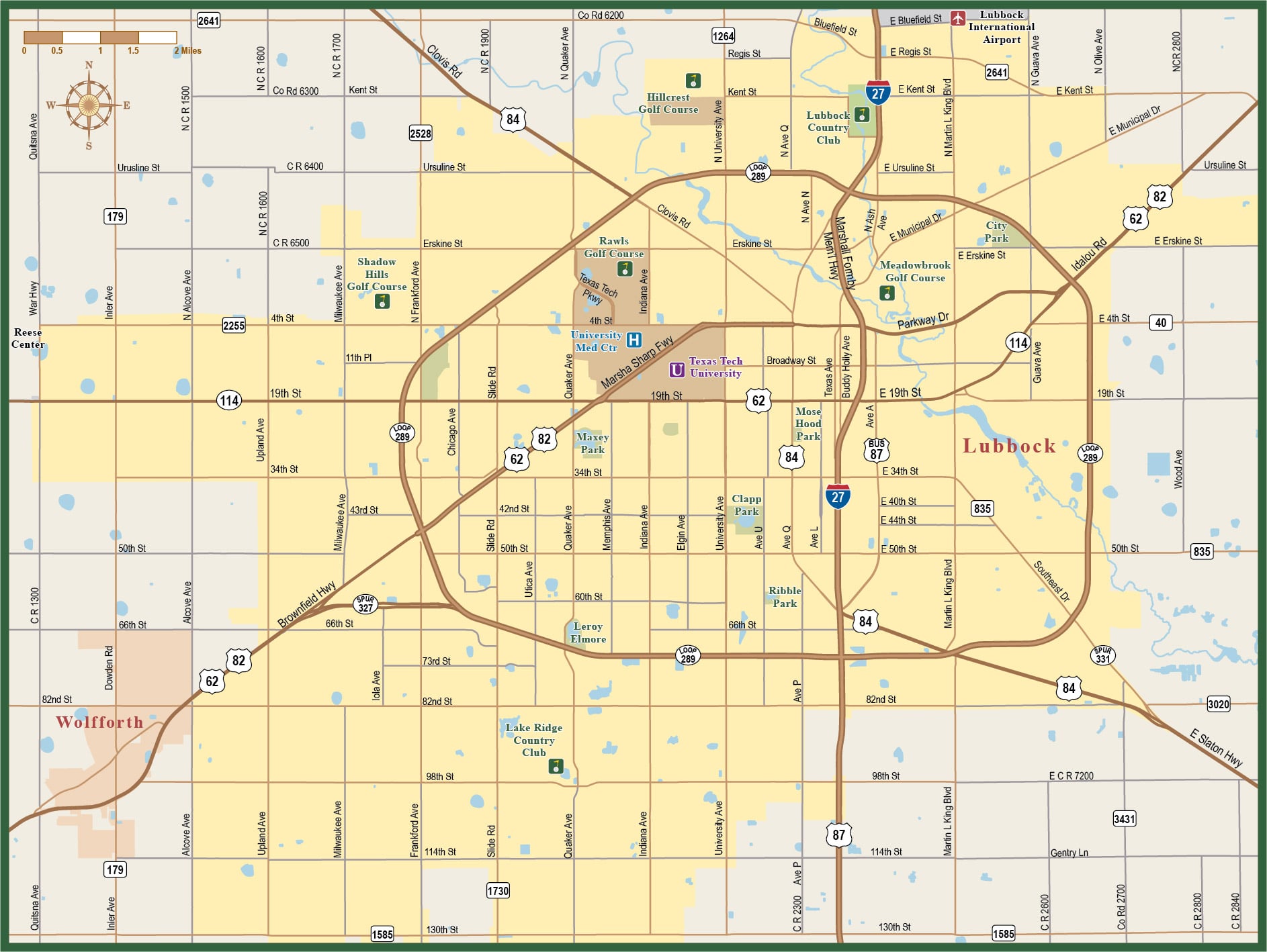 Lubbock Zip Code Map