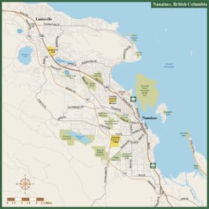 Nanaimo Metro Overview with Local Roads Map