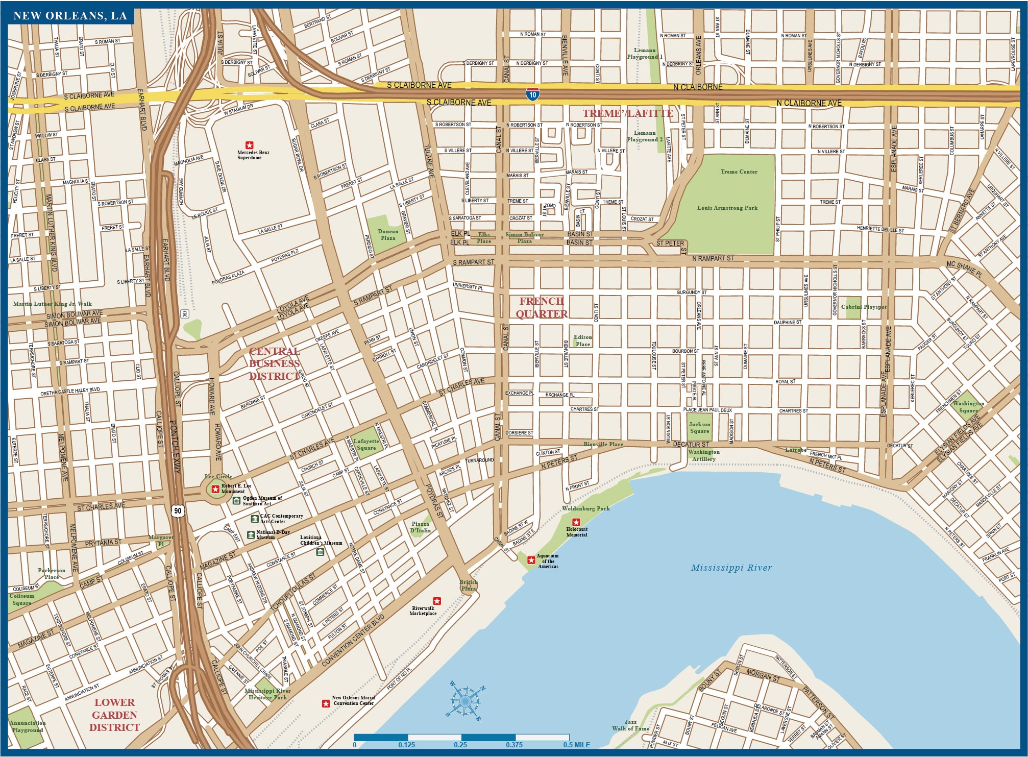 Printable New Orleans Map