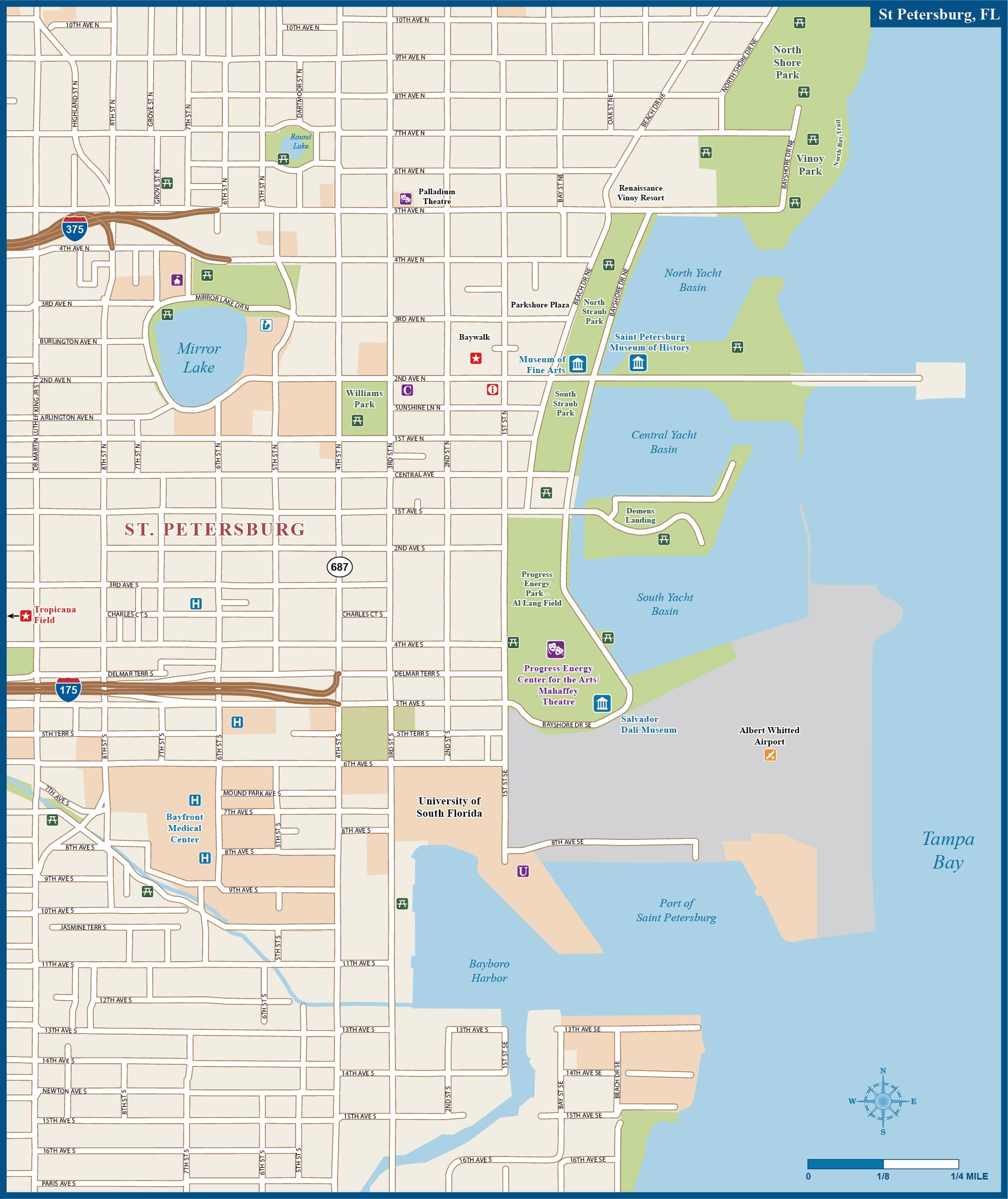 tourist map of st petersburg fl