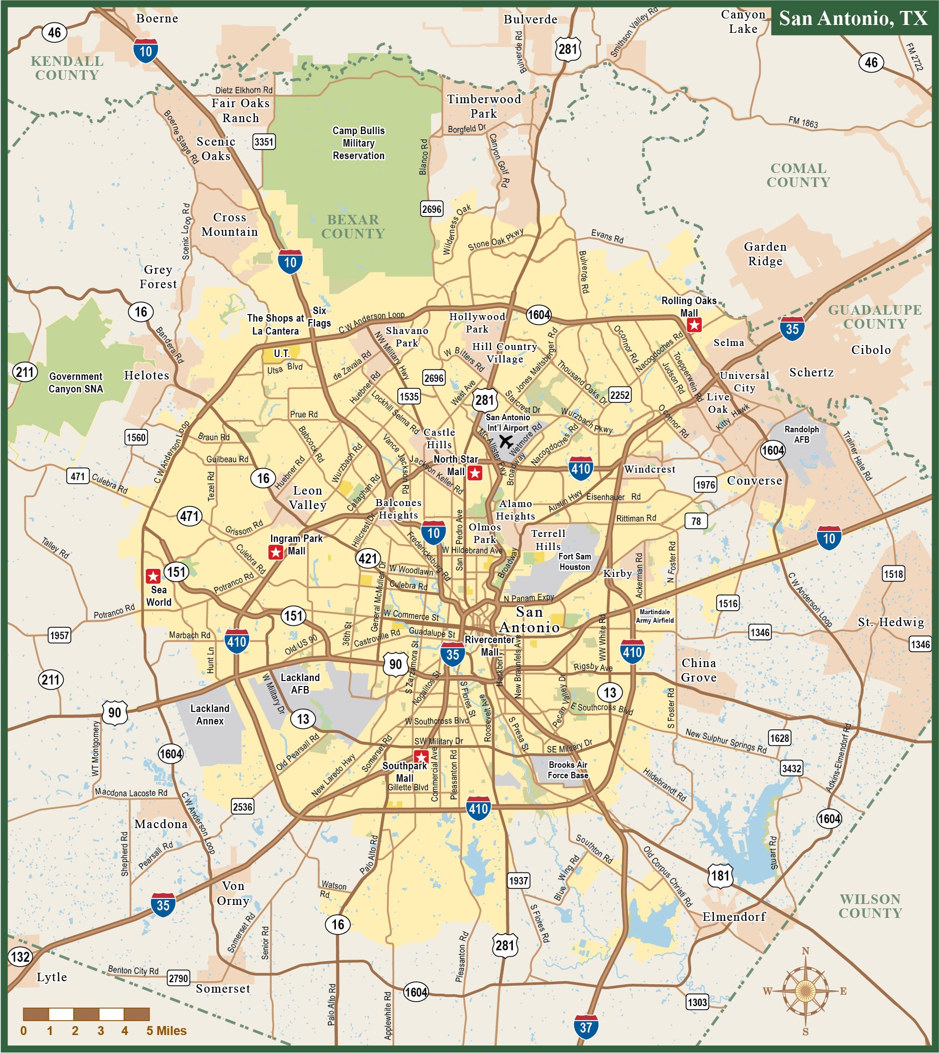 Printable San Antonio Zip Code Map