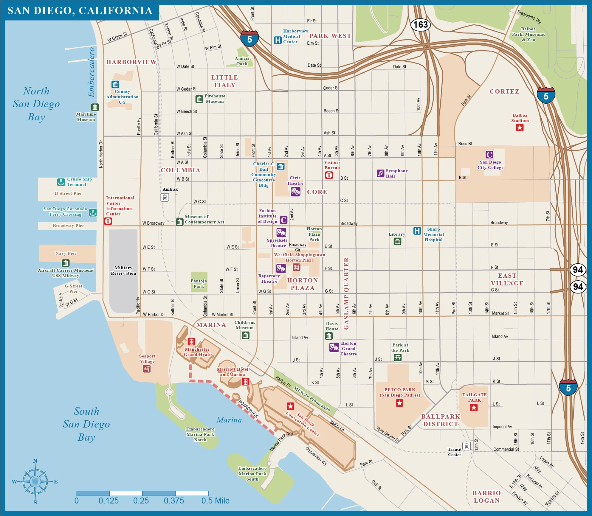 Printable Map Of San Diego