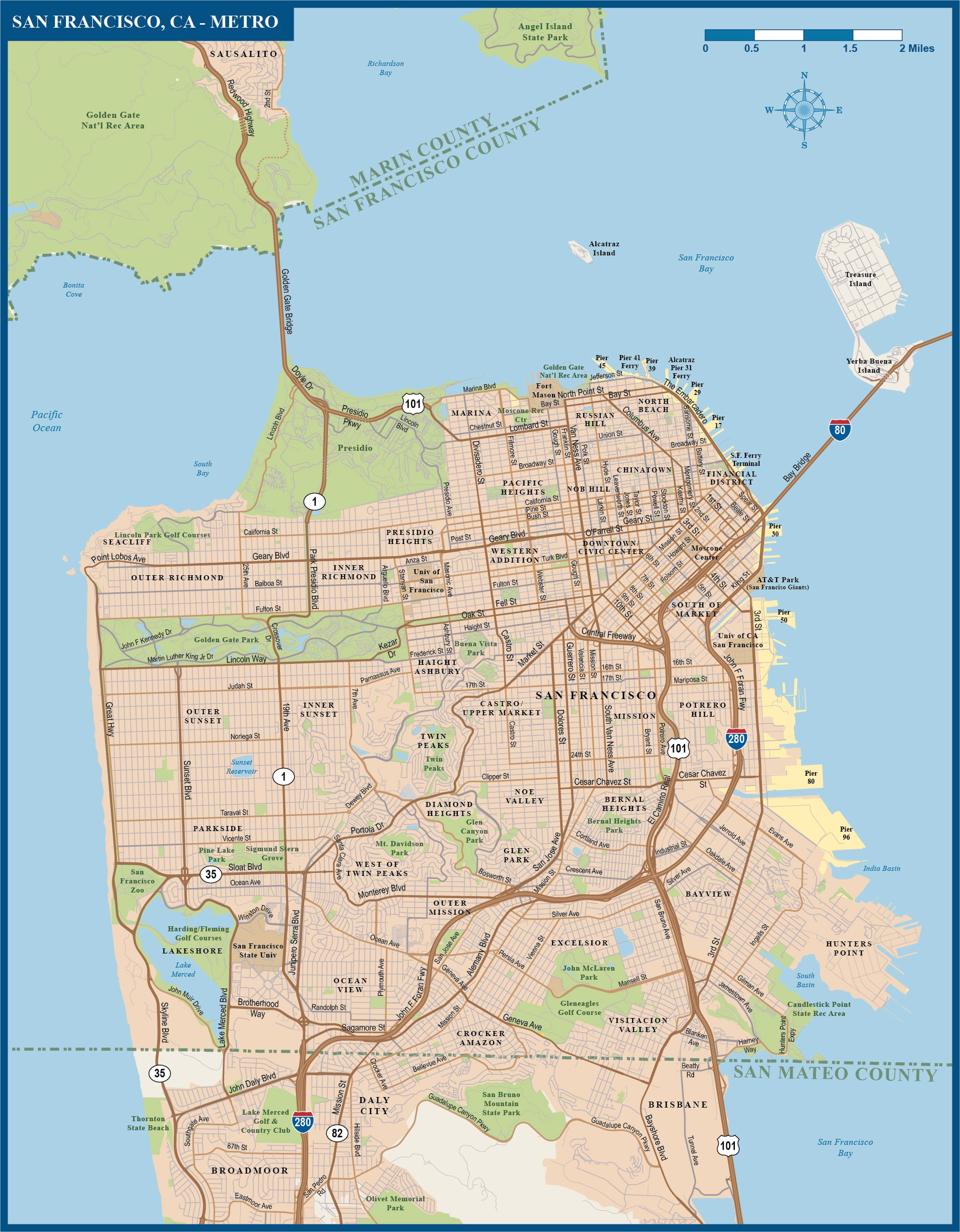 San Francisco Metro Map Digital Creative Force