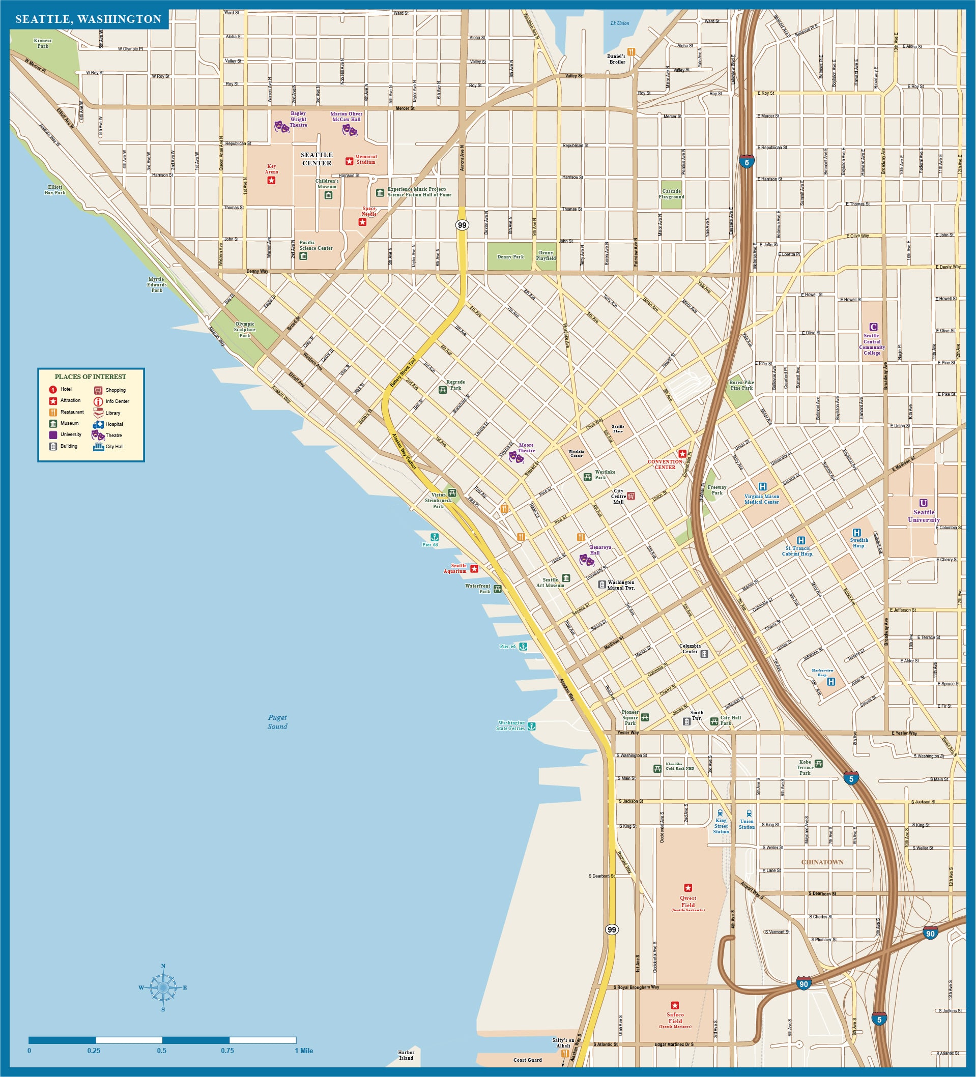 Printable Map Of Seattle