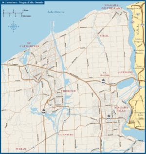 St Catherines to Niagara Falls Metro Overview Map