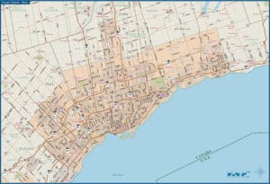 Toronto Metro Overview with Local Roads Map