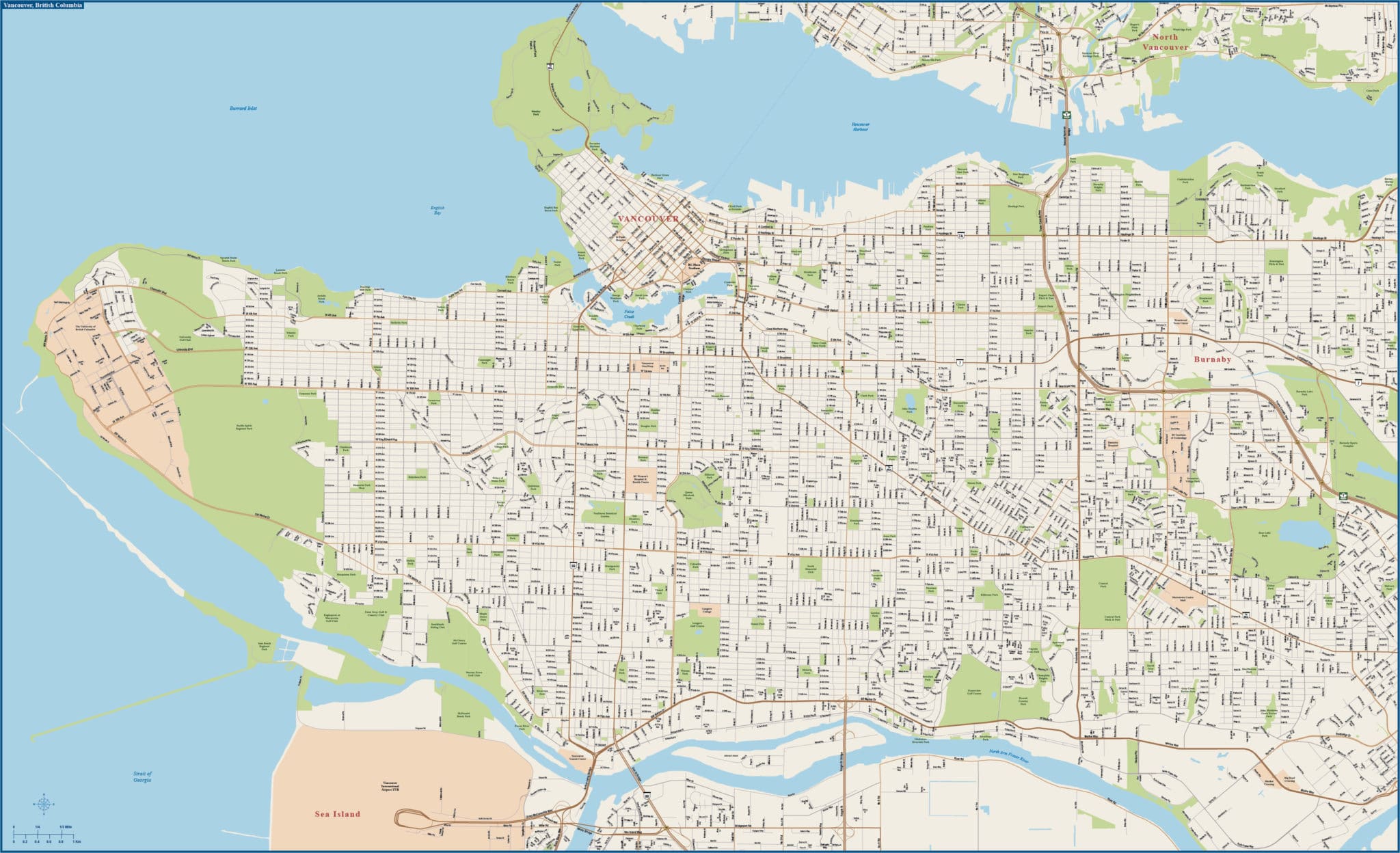 vancouver downtown tourist map