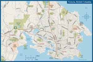 Victoria Metro Overview with Local Roads Map