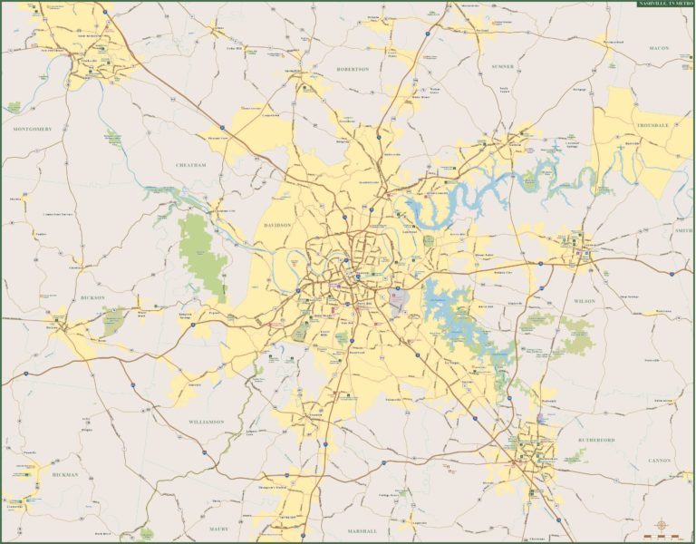 Nashville Downtown Map | Digital Vector | Creative Force