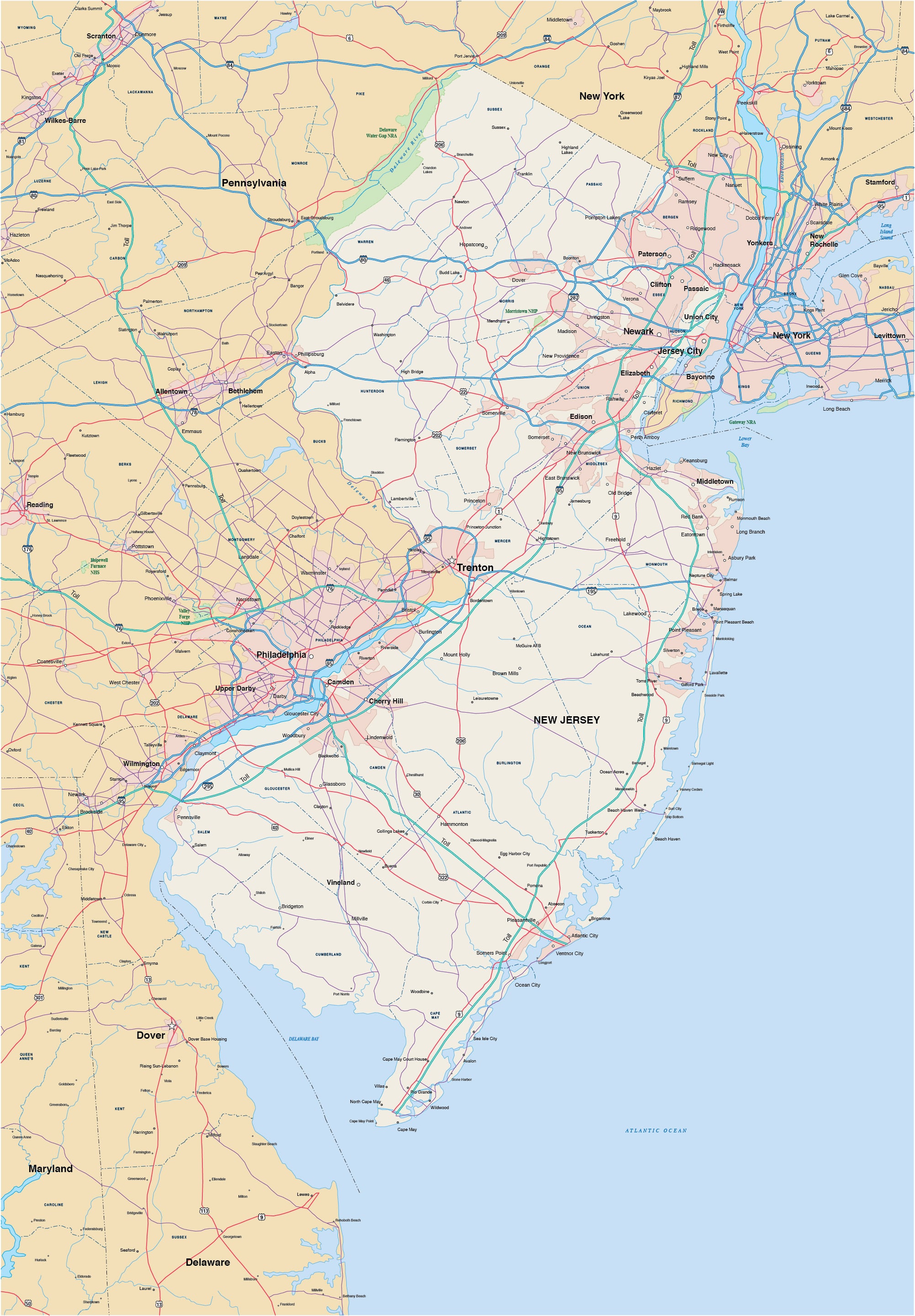 New Jersey Map | Digital Vector | Creative Force
