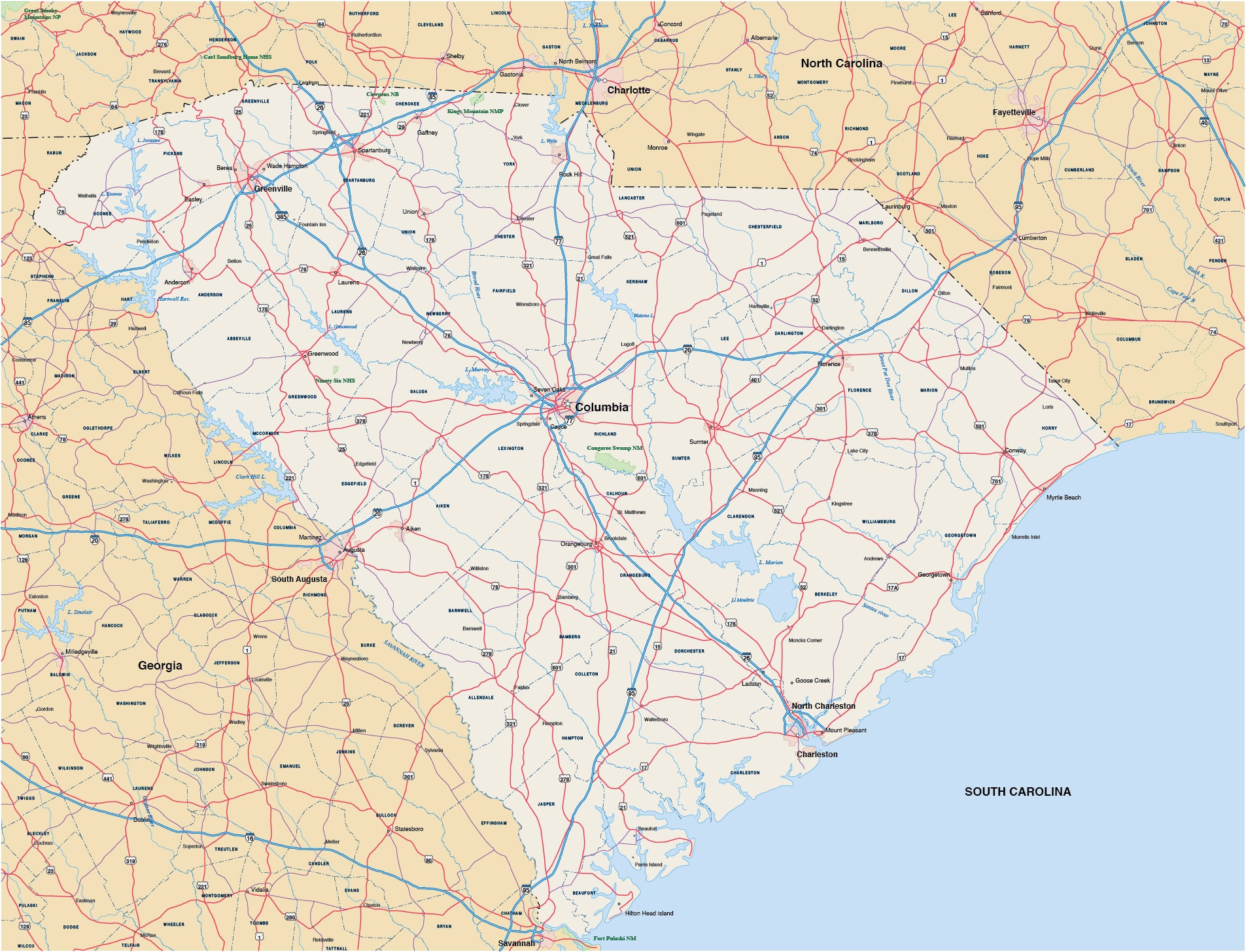 South Carolina Map | Digital Vector | Creative Force