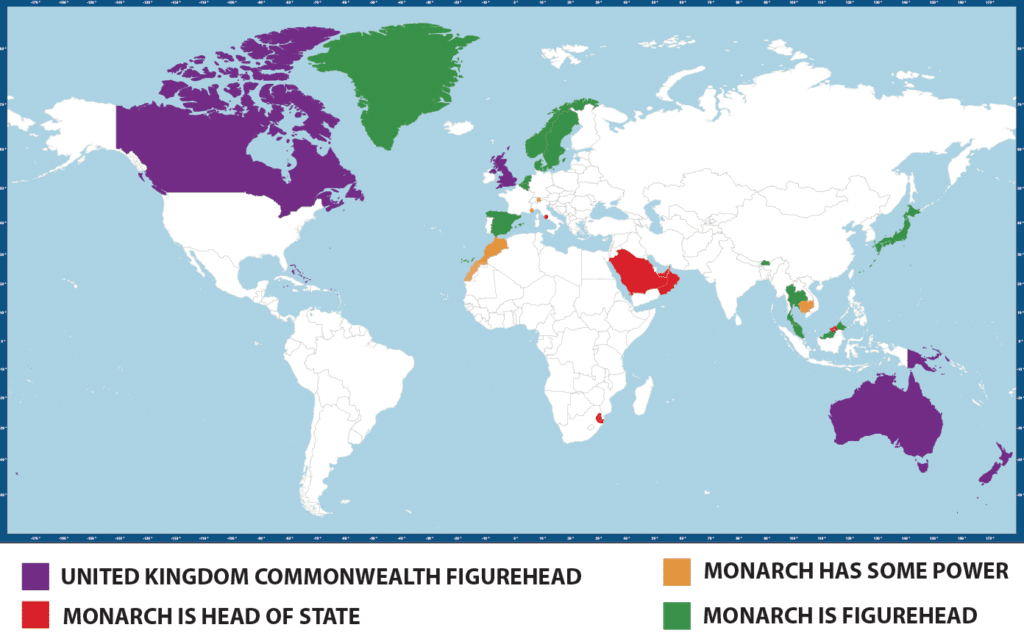 Map of World Monarchies